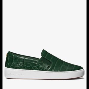 MICHEAL MICHEAL KORS Croc Leather Slip Ons
